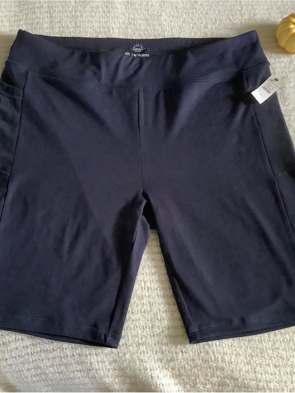 Talbots Navy High-Waist Bike Shorts